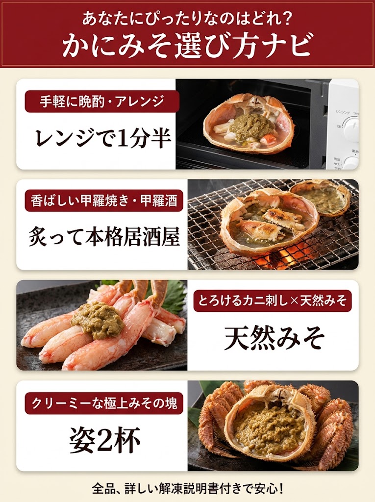 かに本舗のかにみそおすすめ3選!目的別の選び方4選と失敗しない解凍法