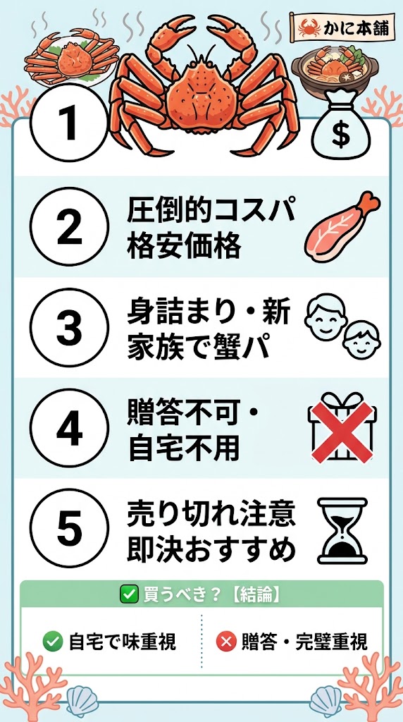 かに本舗の訳あり蟹5つの重要ポイント